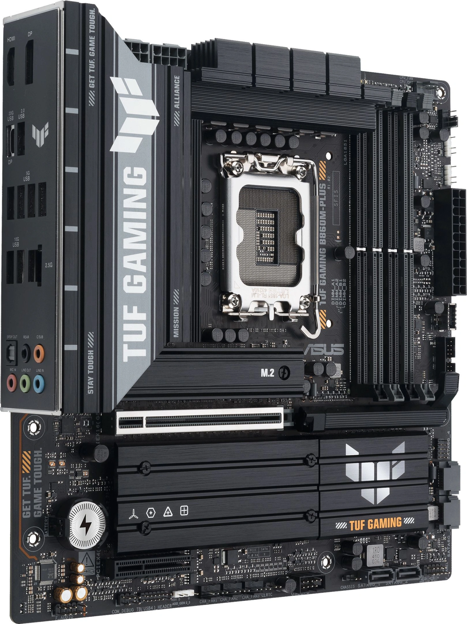 Материнская плата Asus TUF GAMING B860M-PLUS Soc-1851 Intel B860 4xDDR5 mATX AC`97 8ch(7.1) 2.5Gg RAID+HDMI+DP — миниатюра 3