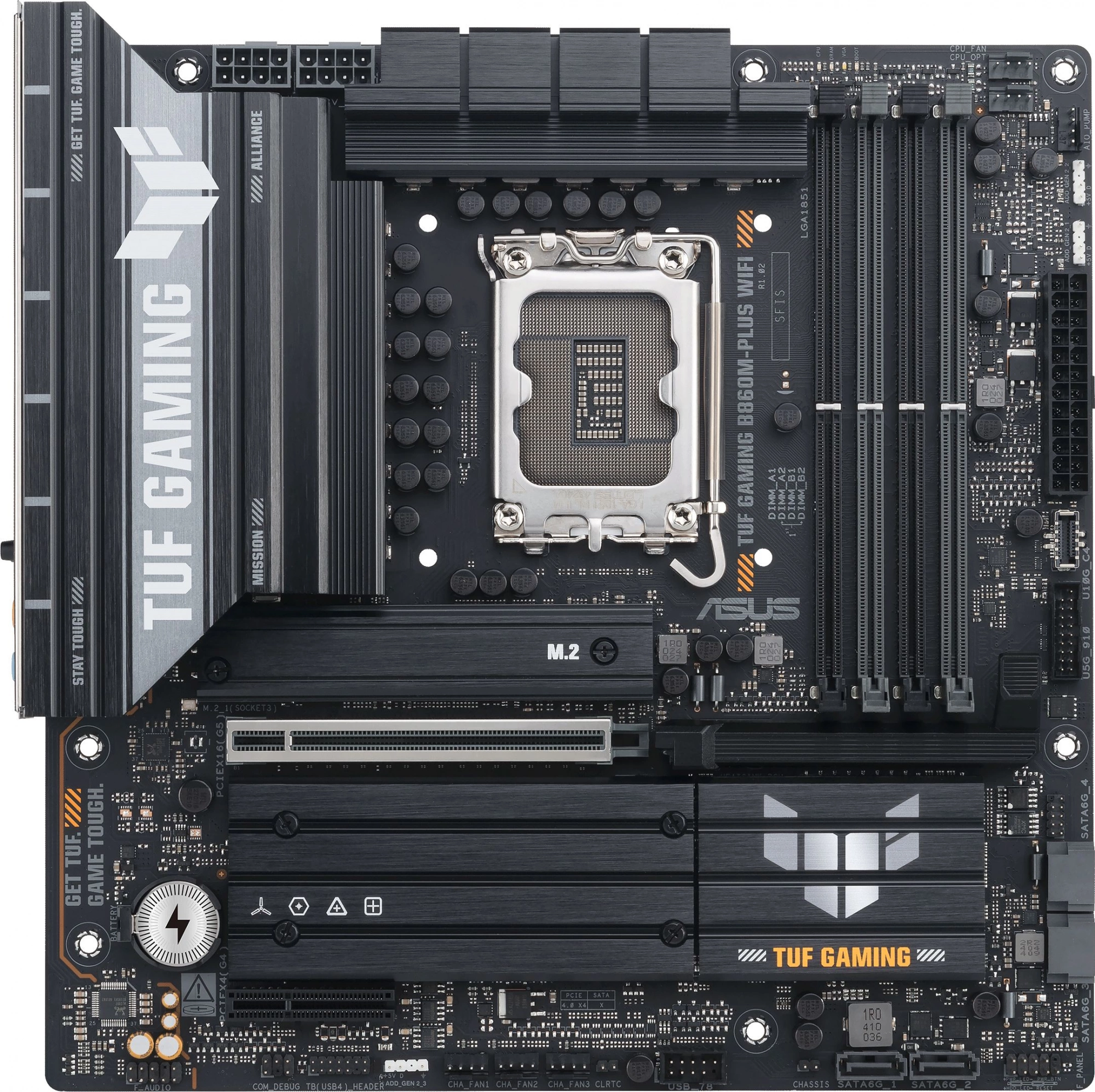 Материнская плата Asus TUF GAMING B860M-PLUS WIFI Soc-1851 Intel B860 4xDDR5 mATX AC`97 8ch(7.1) 2.5Gg RAID+HDMI+DP — миниатюра 2