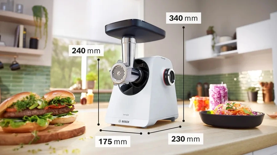 Мясорубка Bosch MFWS420W 1900Вт белый — миниатюра 9