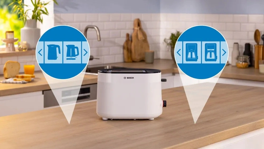Тостер Bosch TAT2M121 950Вт белый — миниатюра 2
