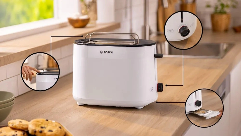 Тостер Bosch TAT2M121 950Вт белый — миниатюра 3