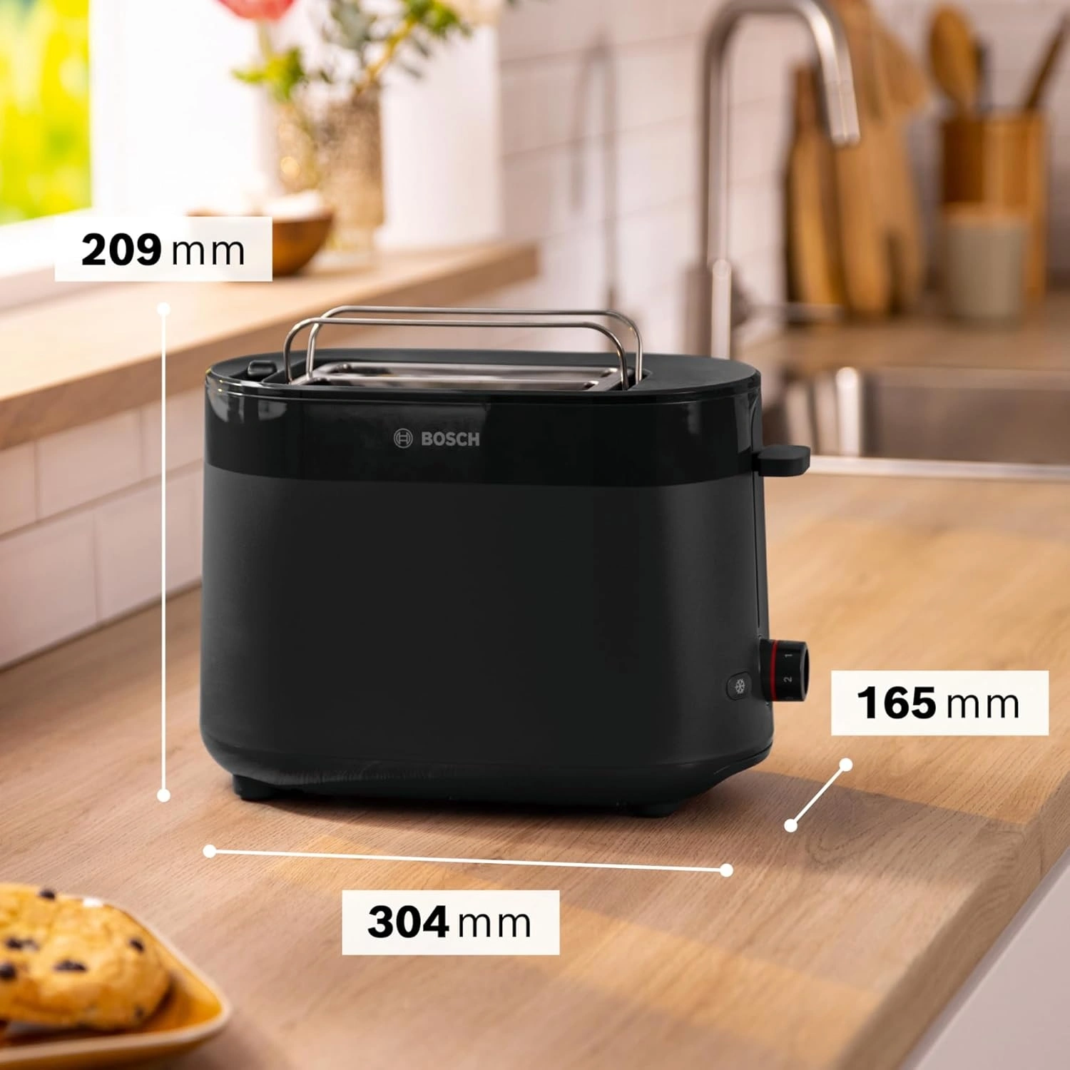 Тостер Bosch TAT2M123 950Вт черный — миниатюра 2