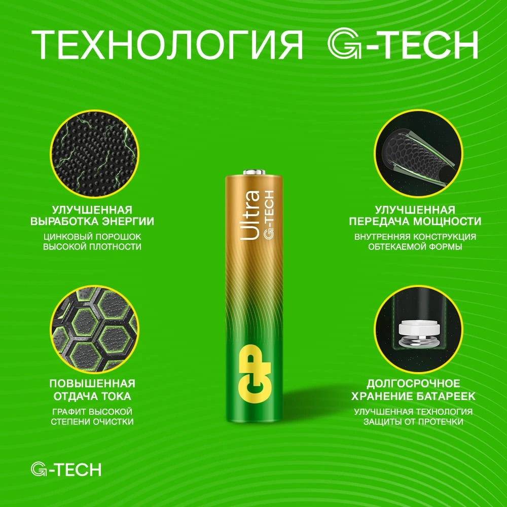 Батарея GP Ultra 24AUA21-2CRSBC8 AAA (8шт) блистер — миниатюра 9