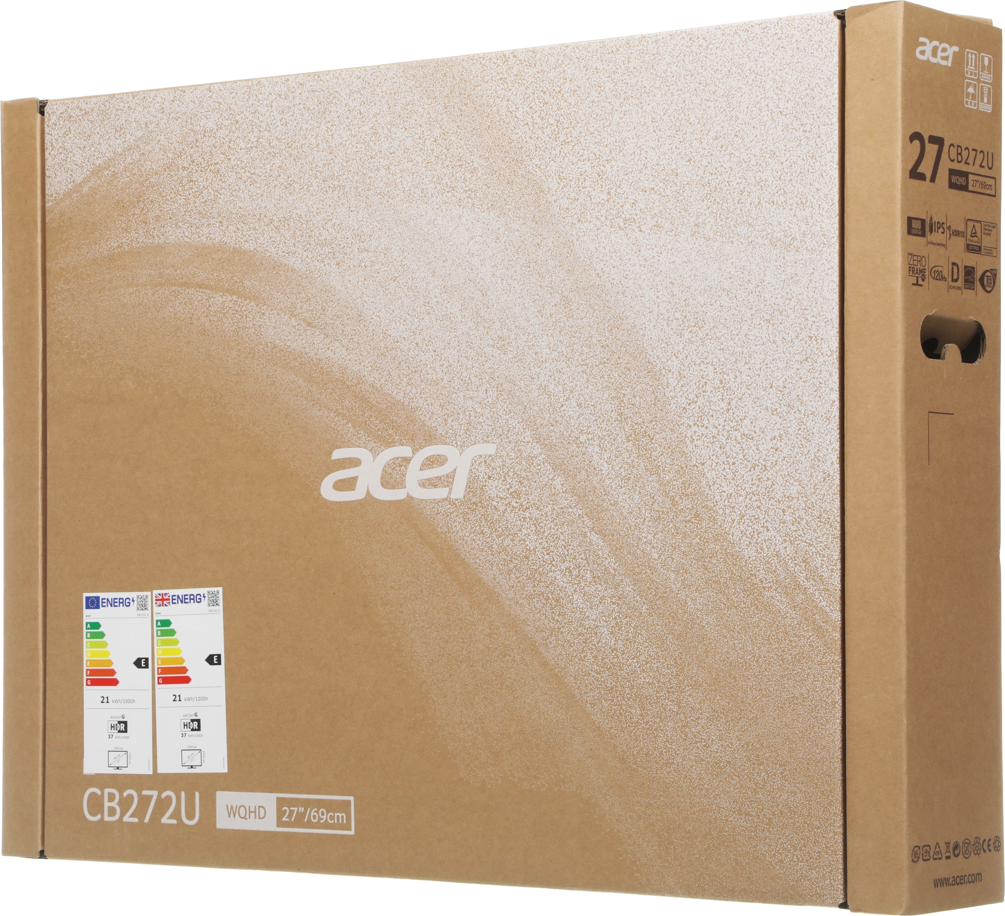 Монитор Acer 27" Vero CB272UGbmiiprx черный IPS LED 1ms 16:9 HDMI M/M матовая HAS Piv 350cd 178гр/178гр 2560x1440 120Hz FreeSync DP 2K 5.65кг — миниатюра 10