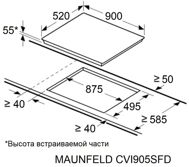 Индукционная варочная поверхность Maunfeld CVI905SFDGR графитовый — миниатюра 8