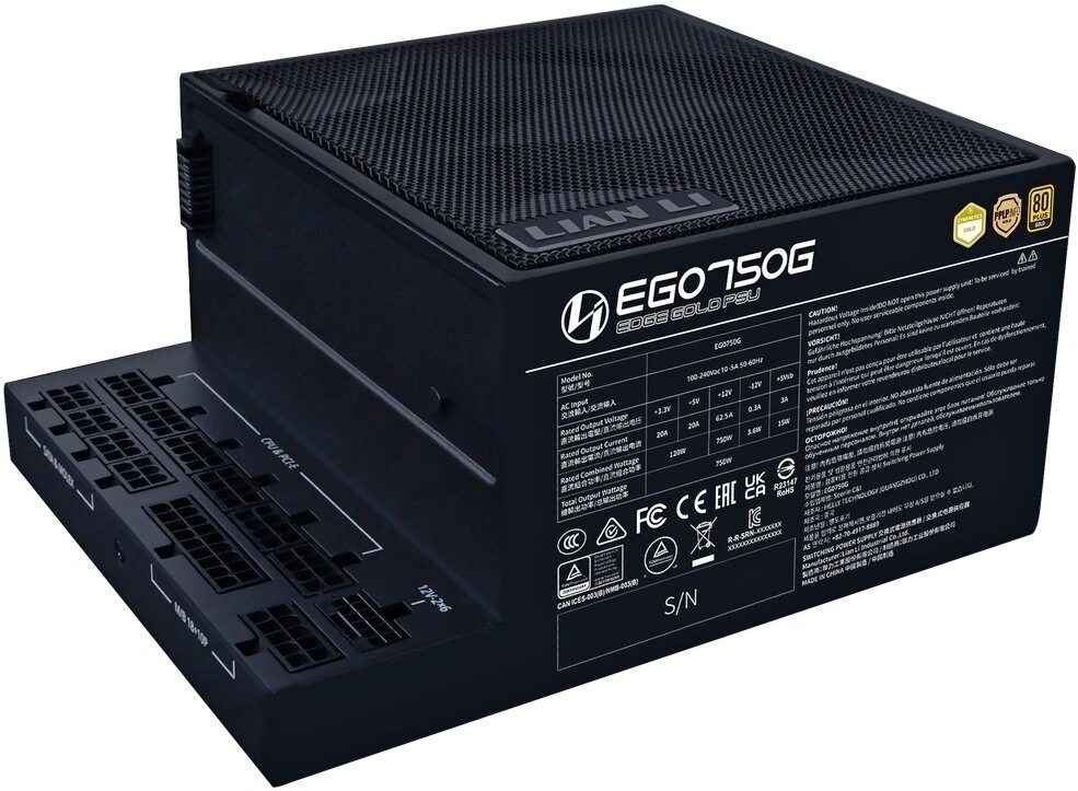 Блок питания Lian-Li ATX 750W Edge 750 80+ gold (20+4pin) APFC 120mm fan 12xSATA Cab Manag RTL — миниатюра 4