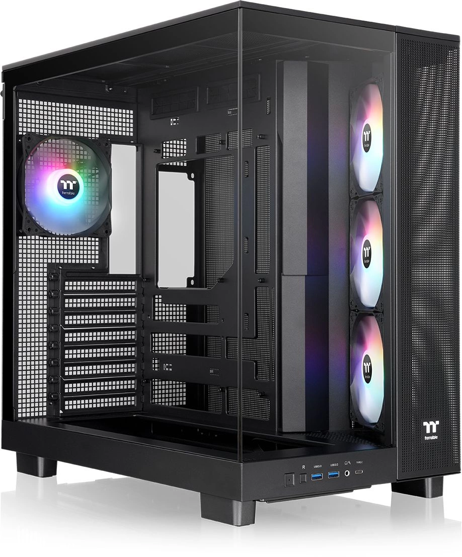 Корпус Thermaltake View 380 XL TG черный без БП ATX 5x120mm 2x140mm 2xUSB3.0 audio bott PSU — миниатюра 2
