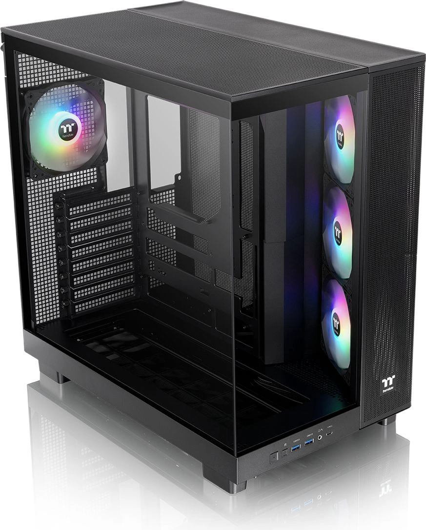 Корпус Thermaltake View 380 XL TG черный без БП ATX 5x120mm 2x140mm 2xUSB3.0 audio bott PSU — миниатюра 8