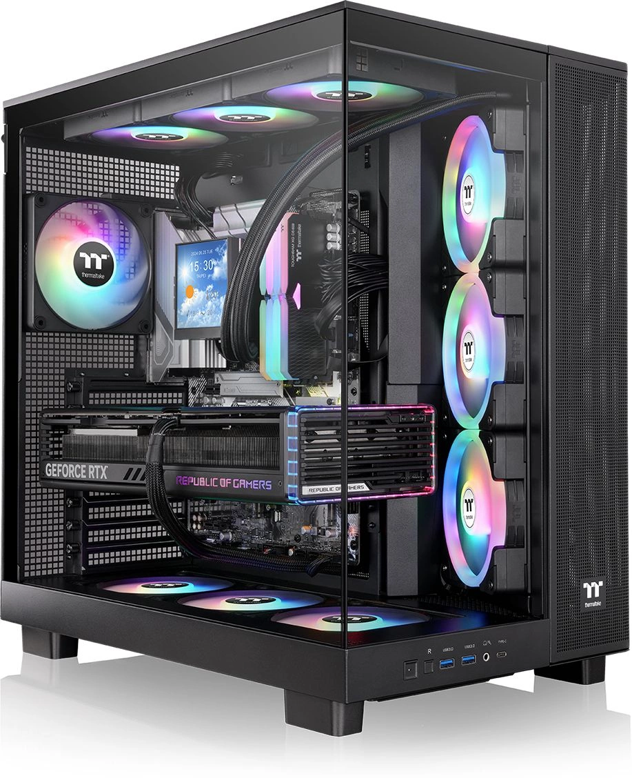 Корпус Thermaltake View 380 XL TG черный без БП ATX 5x120mm 2x140mm 2xUSB3.0 audio bott PSU — миниатюра 9