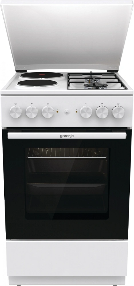 Плита Комбинированная Gorenje GK5A12WG белый (металлическая крышка) реш.сталь — фото 1