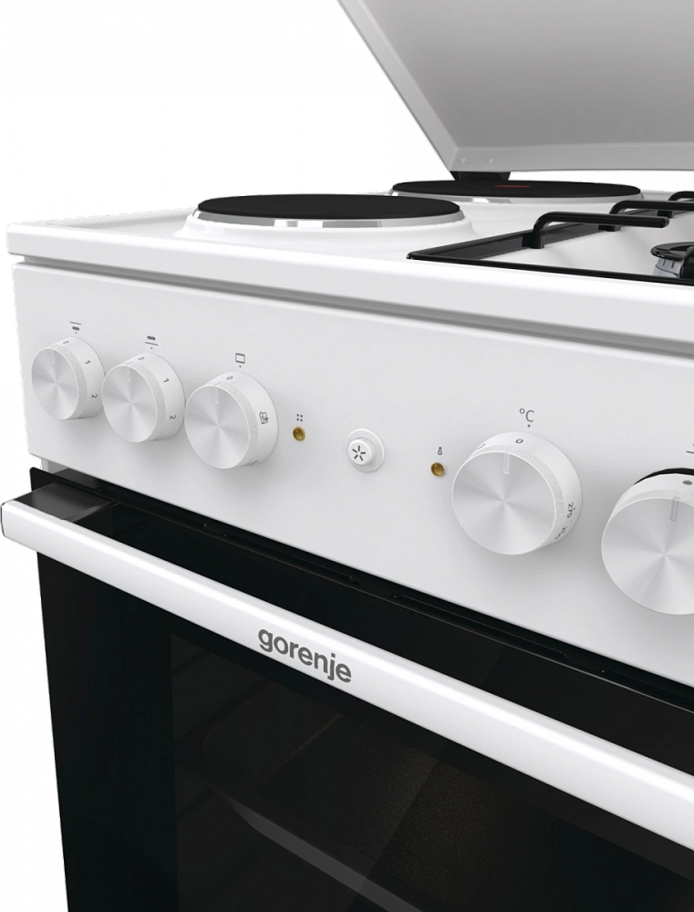 Плита Комбинированная Gorenje GK5A12WG белый (металлическая крышка) реш.сталь — миниатюра 7