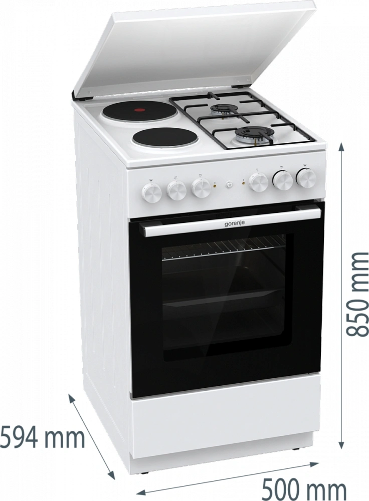 Плита Комбинированная Gorenje GK5A12WG белый (металлическая крышка) реш.сталь — миниатюра 13