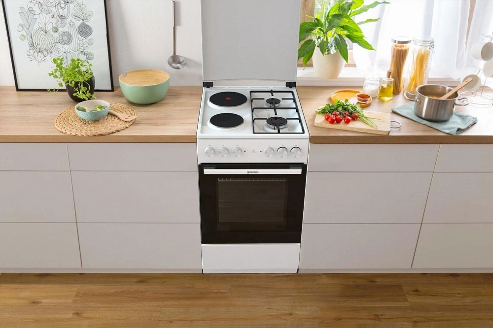Плита Комбинированная Gorenje GK5A12WG белый (металлическая крышка) реш.сталь — миниатюра 14