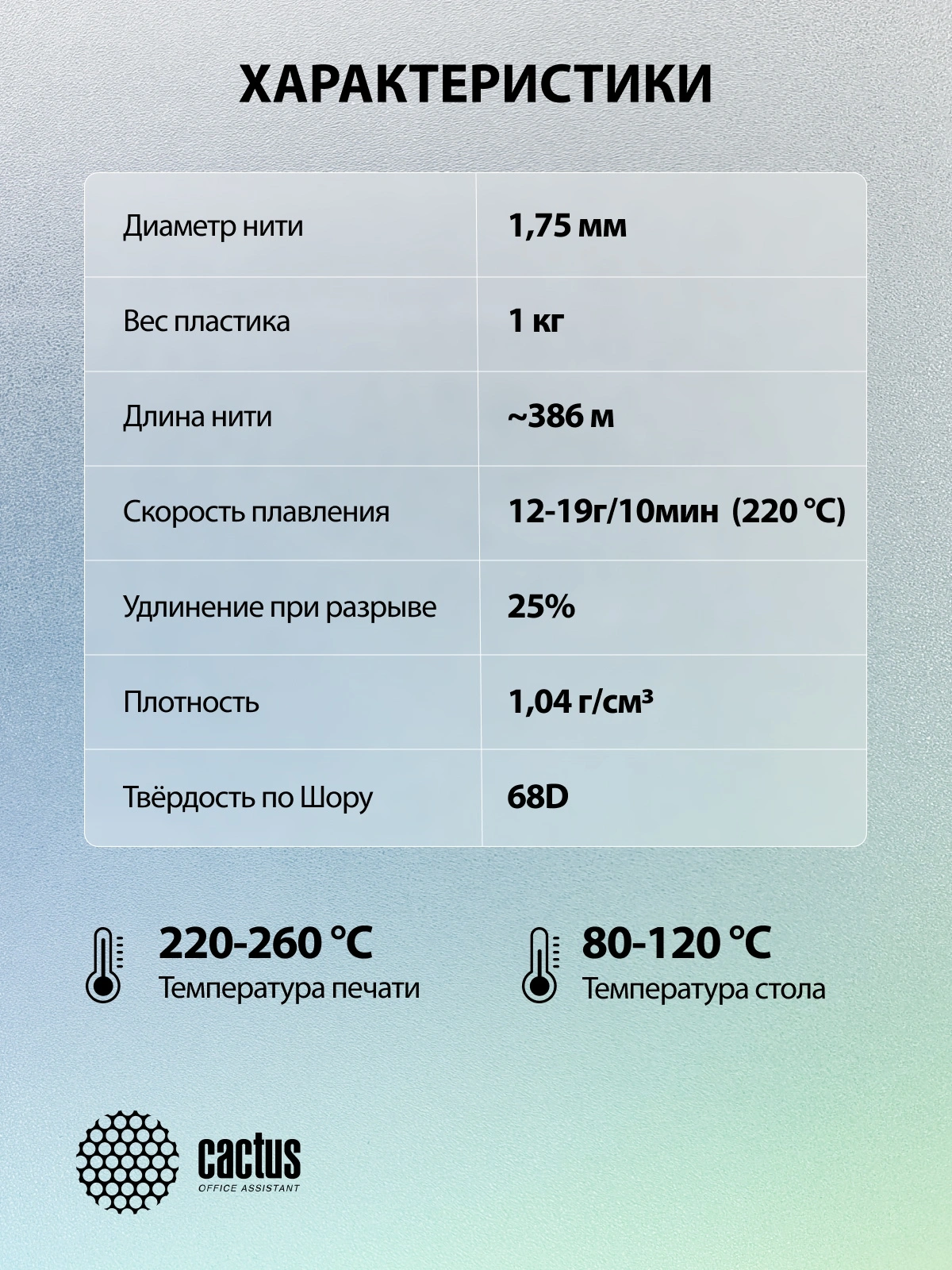 Пластик для принтера 3D Cactus CS-3D-ABS-1KG-L-ORAN ABS Luminescent d1.75мм 1кг — миниатюра 7