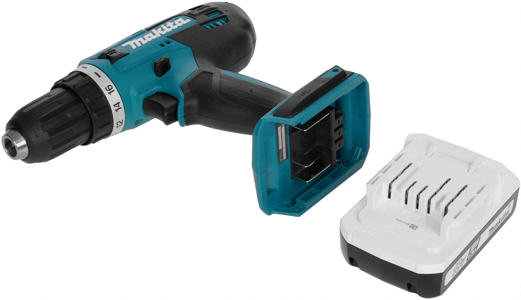 Дрель-шуруповерт Makita DF488D002 аккум. патрон:быстрозажимной (кейс в комплекте) — миниатюра 7