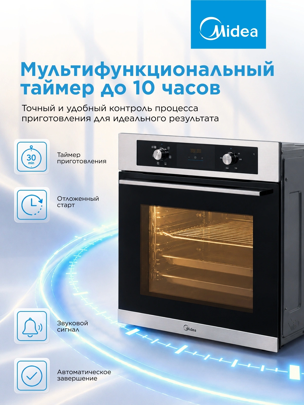 Духовой шкаф Электрический Midea MO47003GX нержавеющая сталь — миниатюра 12