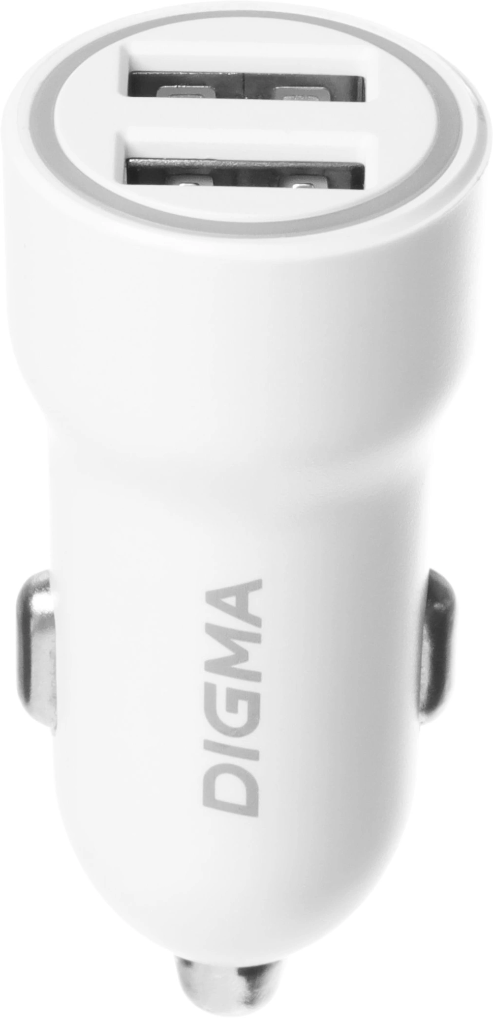 Автомобильное зар./устр. Digma DGC1С 12W 2.4A 2xUSB белый (DGC1C2LX22WH) — миниатюра 12