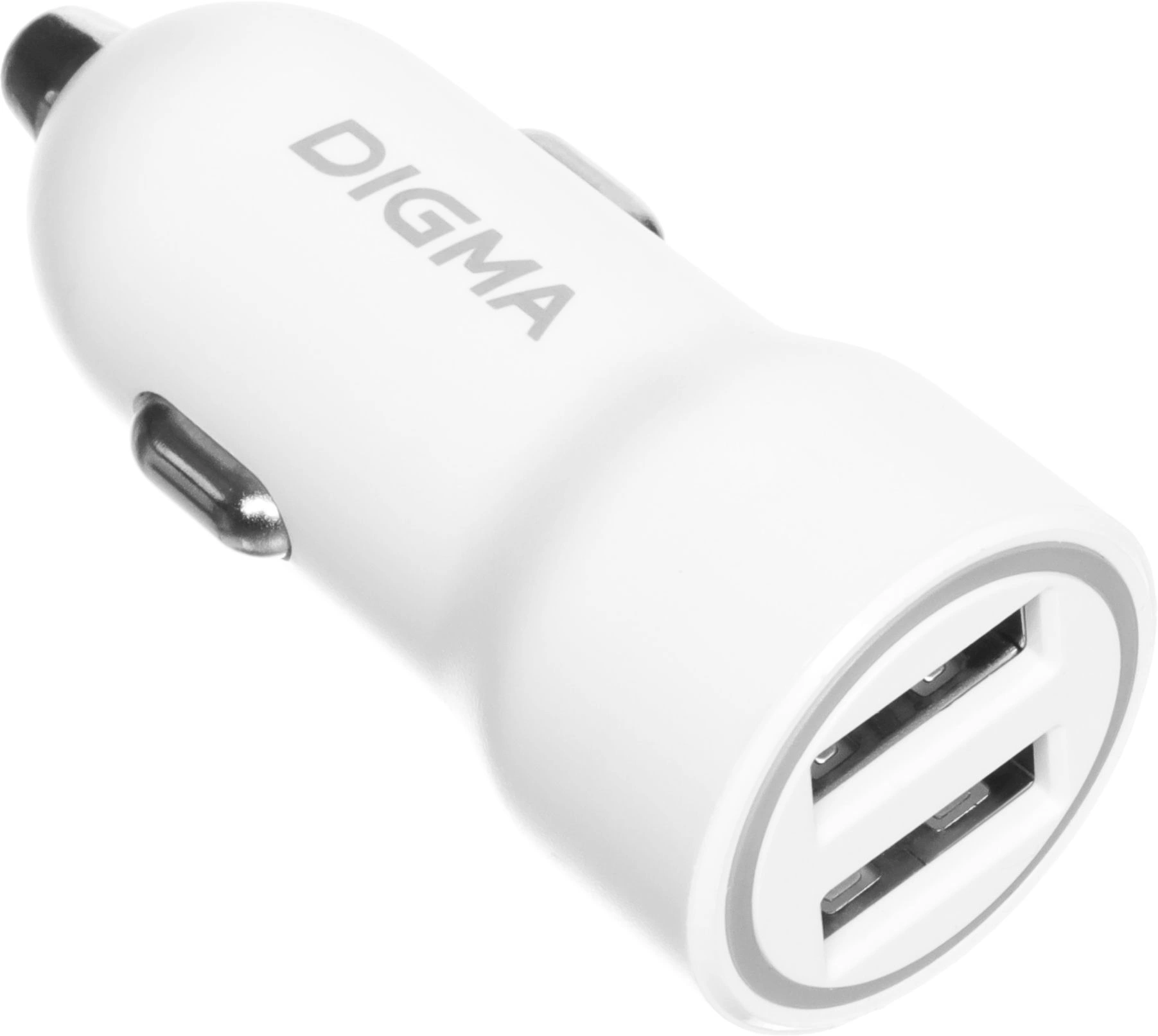 Автомобильное зар./устр. Digma DGC1С 12W 2.4A 2xUSB белый (DGC1C2LX22WH) — миниатюра 2