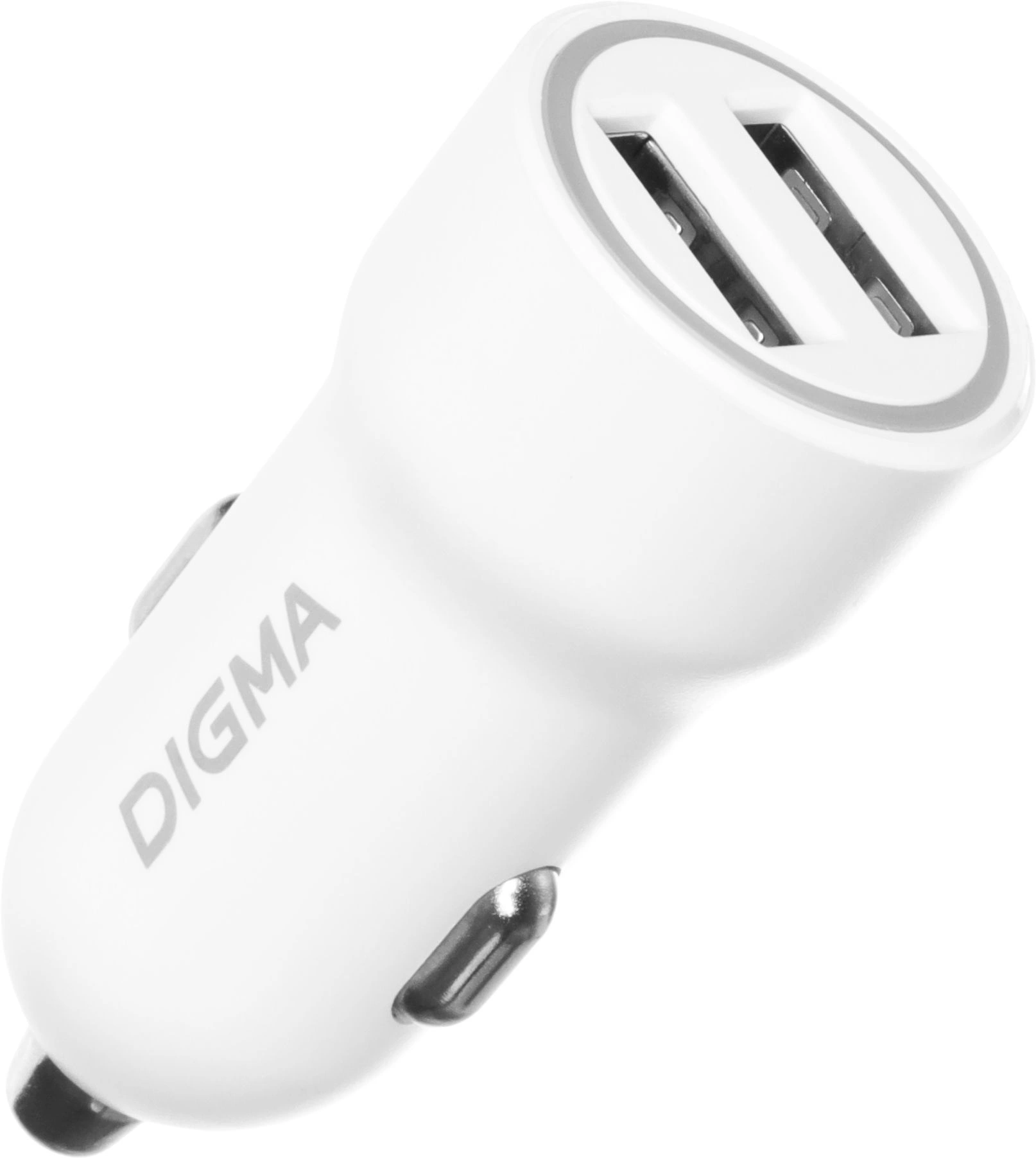 Автомобильное зар./устр. Digma DGC1С 12W 2.4A 2xUSB белый (DGC1C2LX22WH) — миниатюра 4