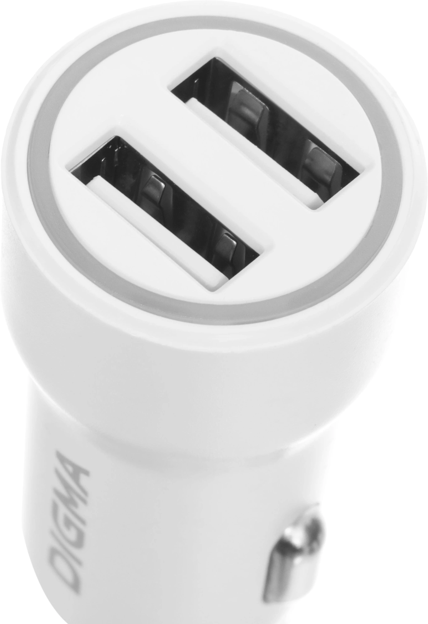 Автомобильное зар./устр. Digma DGC1С 12W 2.4A 2xUSB белый (DGC1C2LX22WH) — миниатюра 5