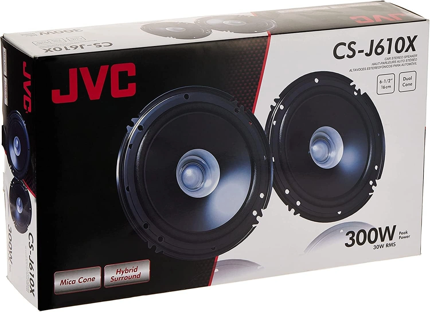 Колонки автомобильные JVC CS-J610X (без решетки) 300Вт 92дБ 4Ом 14.24см (6дюйм) (ком.:2кол.) коаксиальные однополосные — миниатюра 6