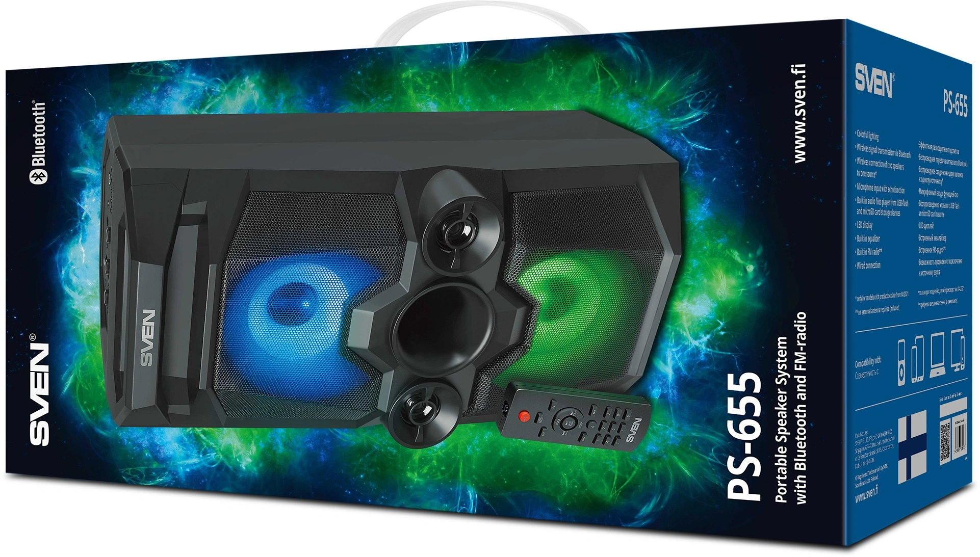 Колонка порт. Sven PS-655 черный 50W 1.0 BT/3.5Jack 4400mAh (SV-020163) — миниатюра 8