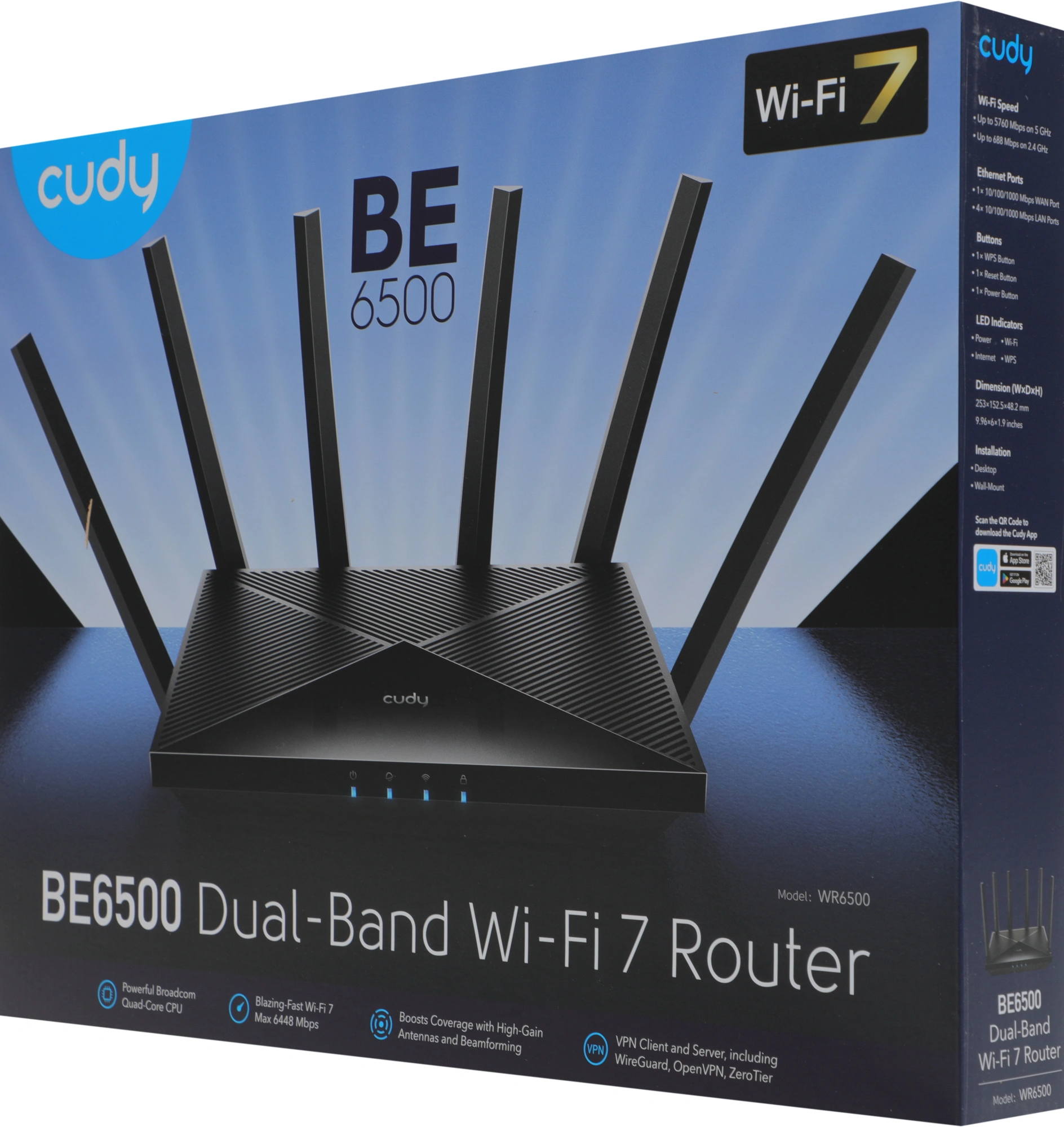 Роутер беспроводной Cudy WR6500 BE6500 10/100/1000BASE-T черный — миниатюра 8