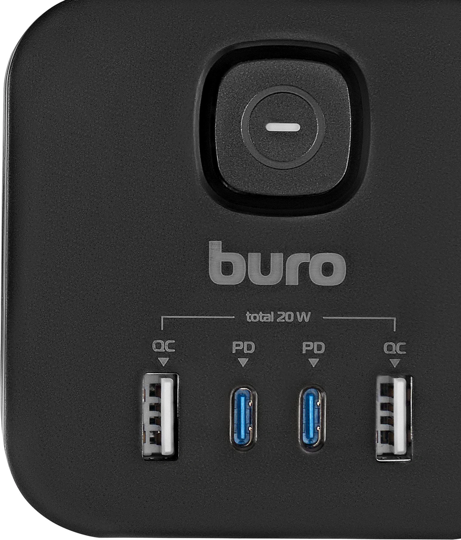 Сетевой удлинитель Buro BU-PC3.1UС-Plus-B 1.5м (3 розетки) черный (коробка) — миниатюра 4