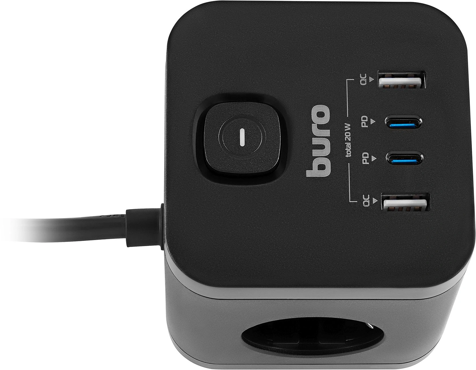 Сетевой удлинитель Buro BU-PC3.1UС-Plus-B 1.5м (3 розетки) черный (коробка) — миниатюра 5