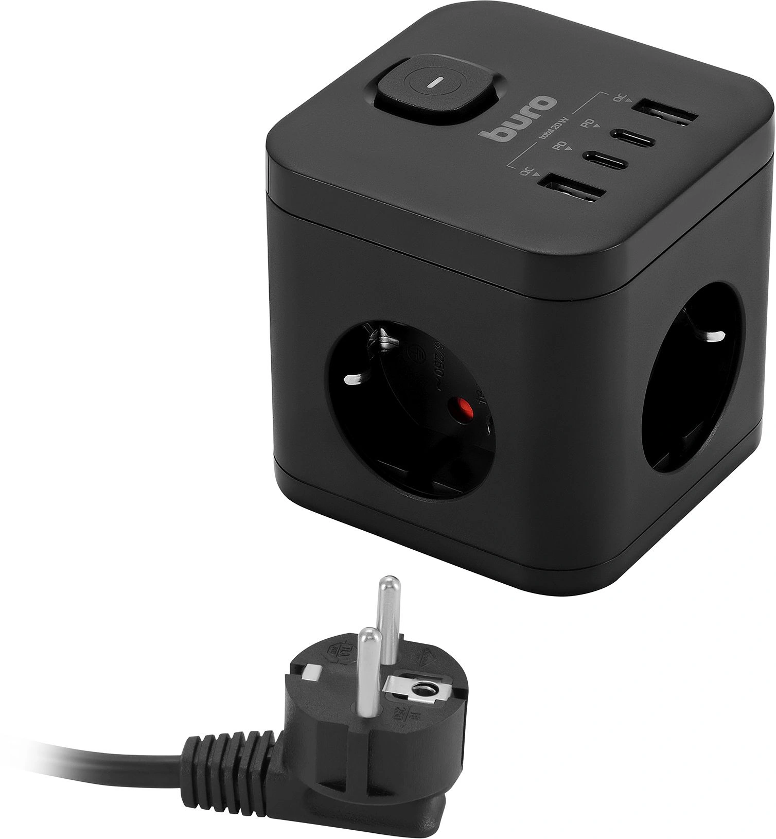 Сетевой удлинитель Buro BU-PC3.1UС-Plus-B 1.5м (3 розетки) черный (коробка) — миниатюра 7