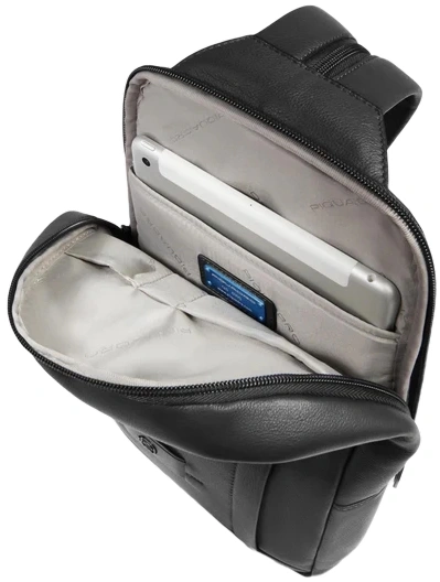 Рюкзак слинг Piquadro Russel CA6764W137/N черный натур.кожа — миниатюра 4