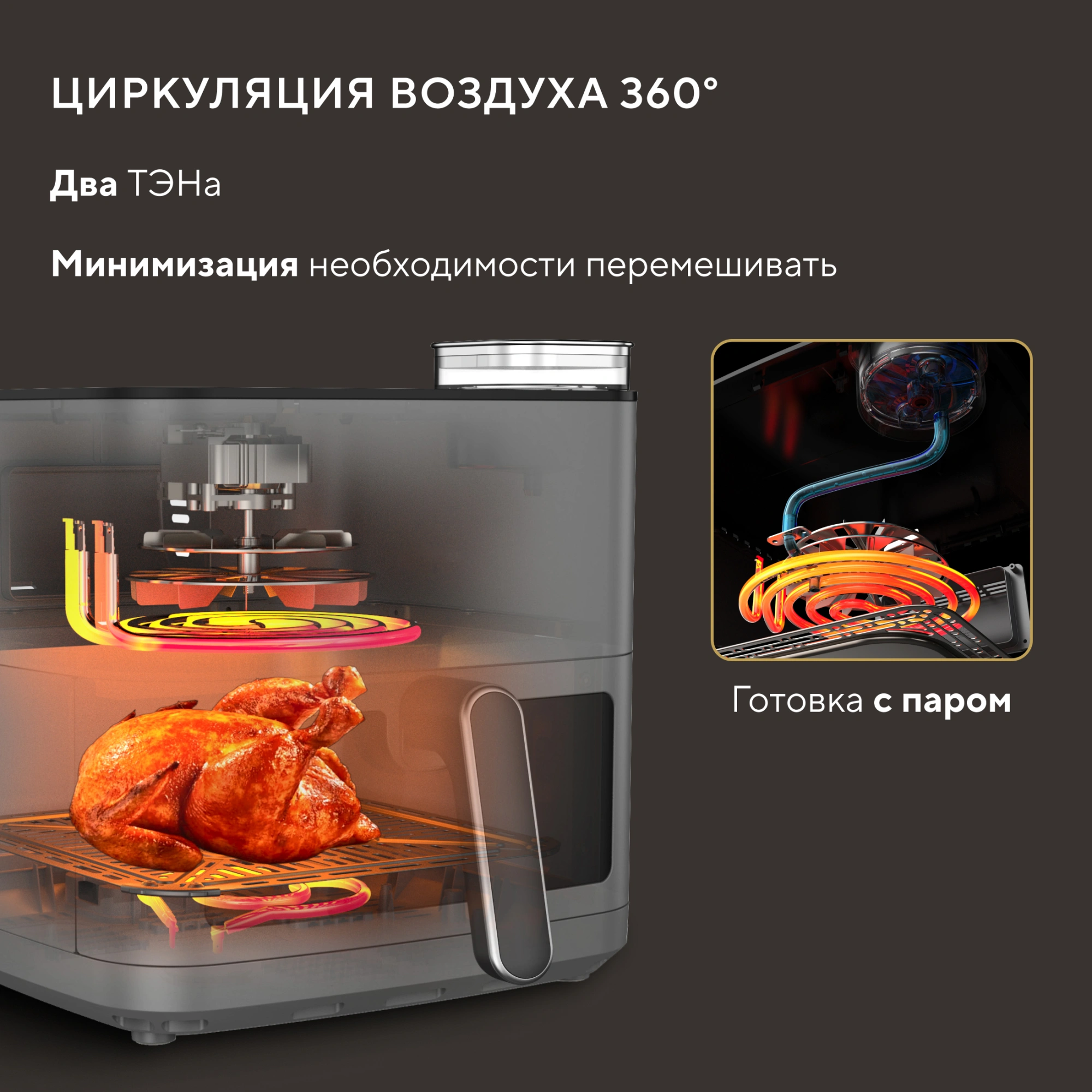 Аэрогриль Hyundai HYF-9085 8л 2000Вт темно-серый/серебристый — миниатюра 16