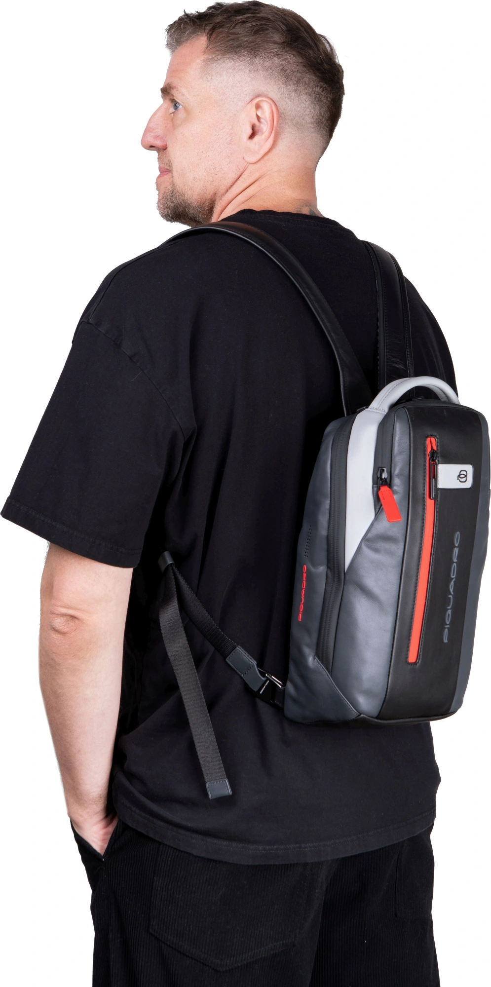 Рюкзак слинг Piquadro Urban CA6801UB00/GRN серый/черный натур.кожа — миниатюра 2