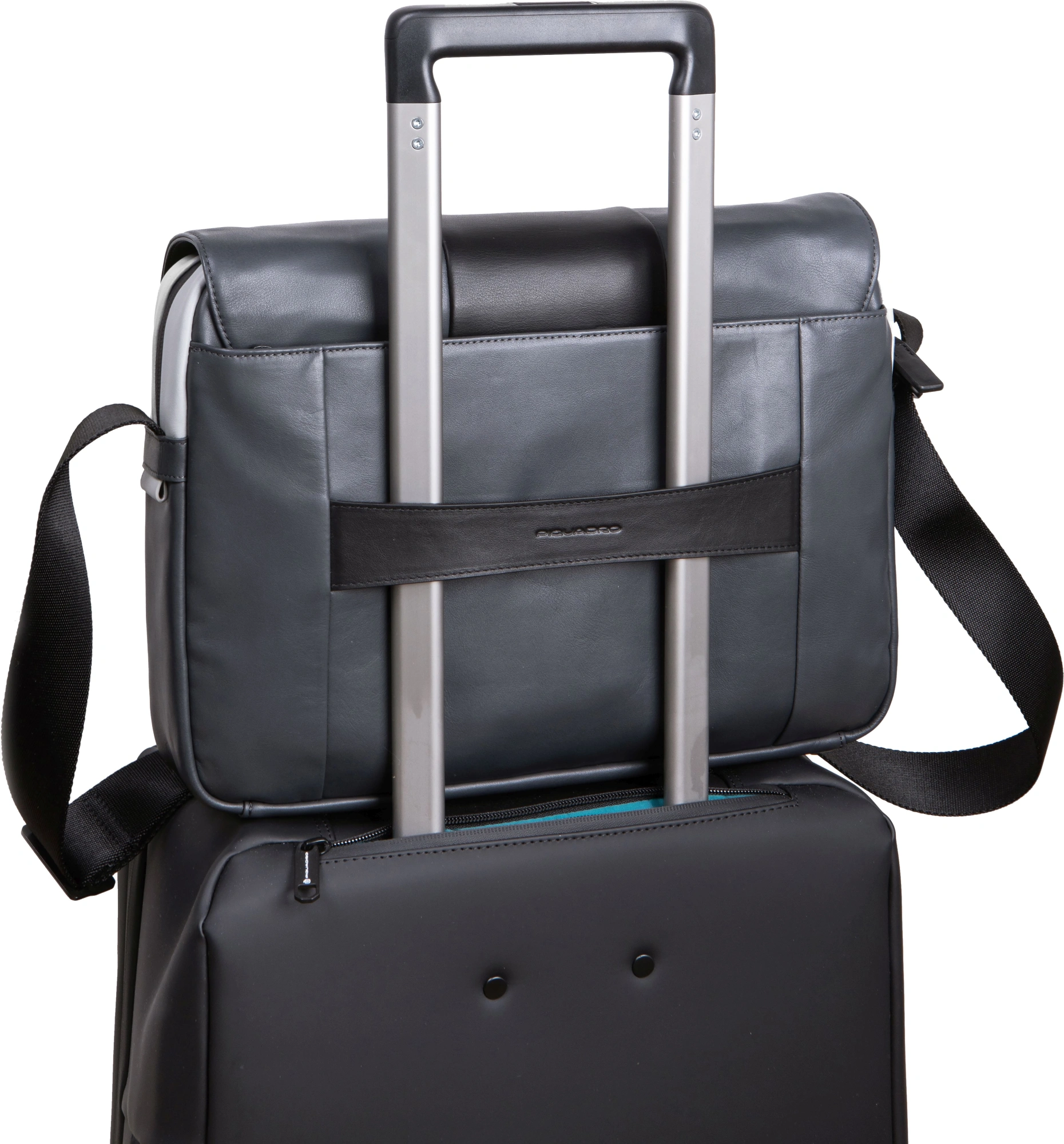 Сумка-мессенджер Piquadro Urban CA6802UB00/GRN с отделением для ноутбука 14" серая/черная натур.кожа — фото 1