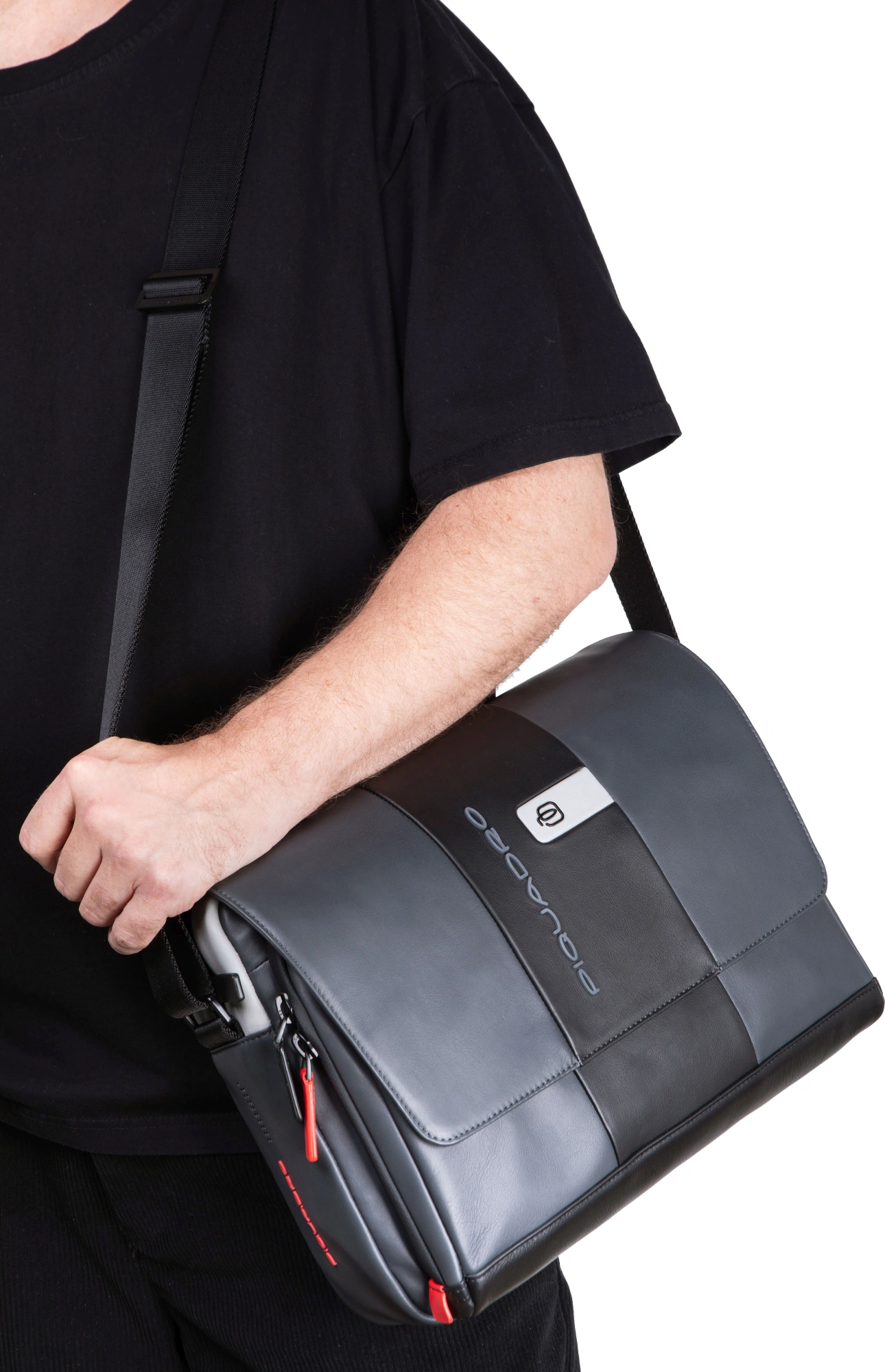 Сумка-мессенджер Piquadro Urban CA6802UB00/GRN с отделением для ноутбука 14" серая/черная натур.кожа — миниатюра 3