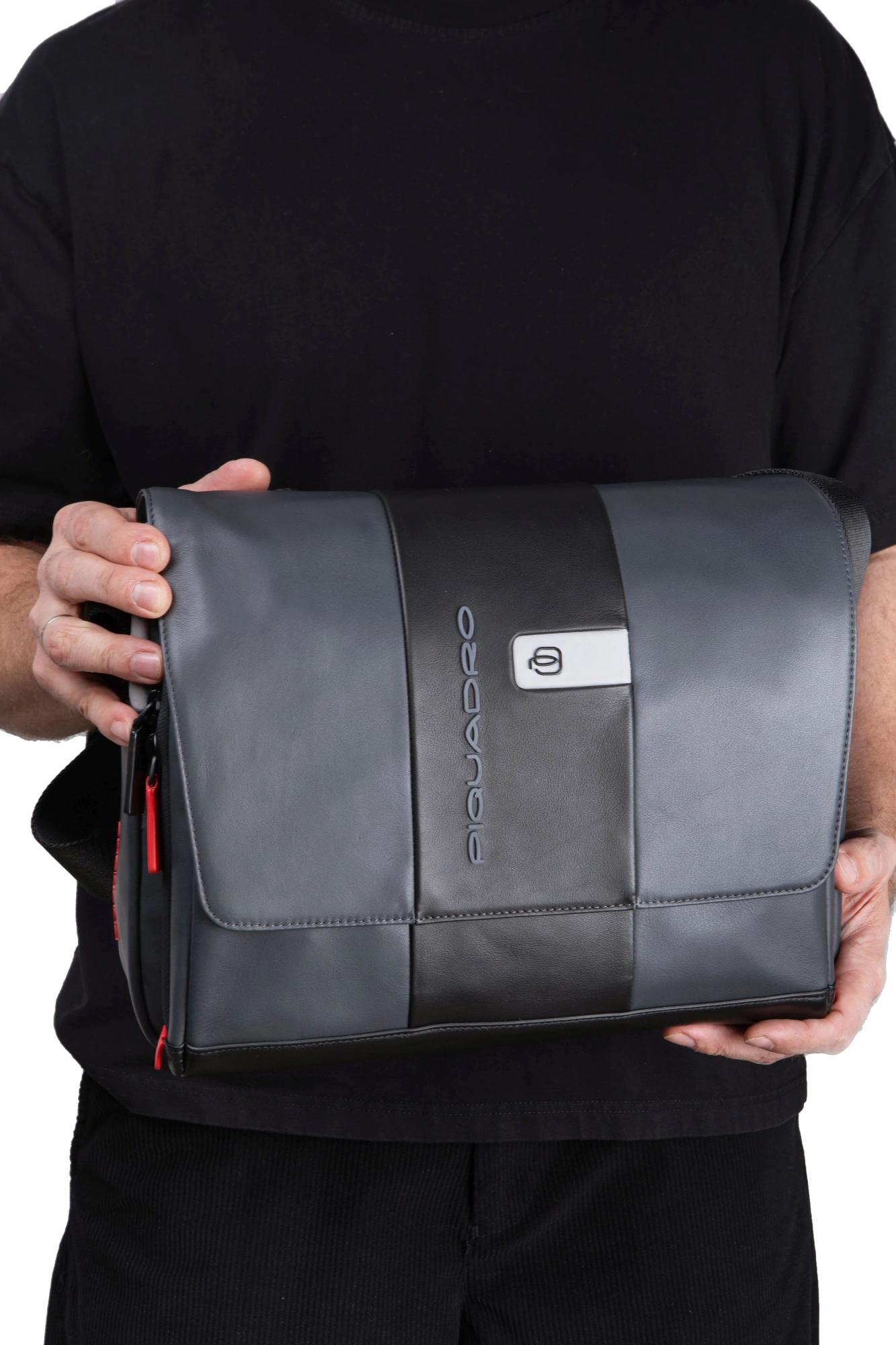 Сумка-мессенджер Piquadro Urban CA6802UB00/GRN с отделением для ноутбука 14" серая/черная натур.кожа — миниатюра 4