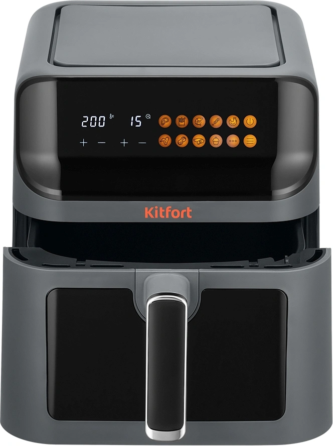 Аэрогриль Kitfort КТ-8107 6.5л 1350Вт темно-серый/черный