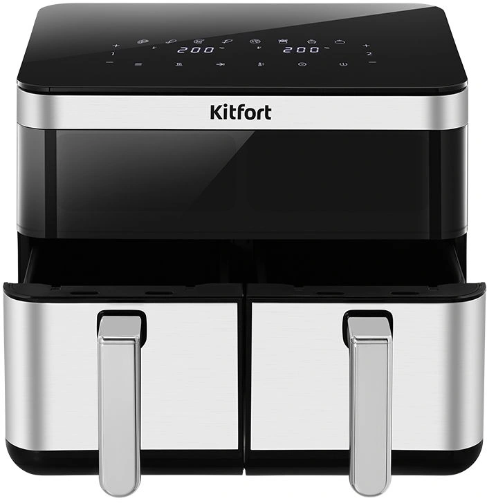Аэрогриль Kitfort КТ-8110 8.6л 2700Вт серебристый/черный