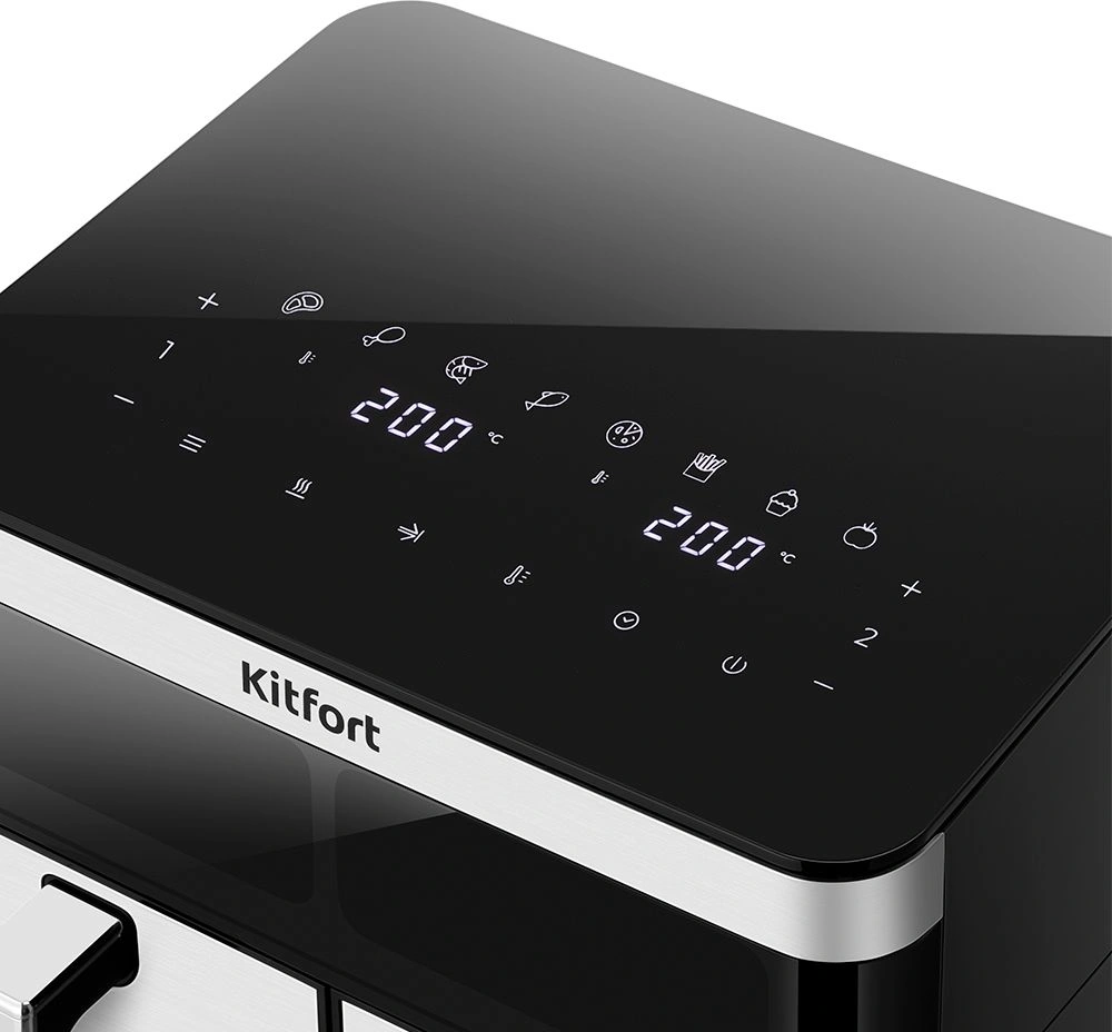Аэрогриль Kitfort КТ-8110 8.6л 2700Вт серебристый/черный — миниатюра 2