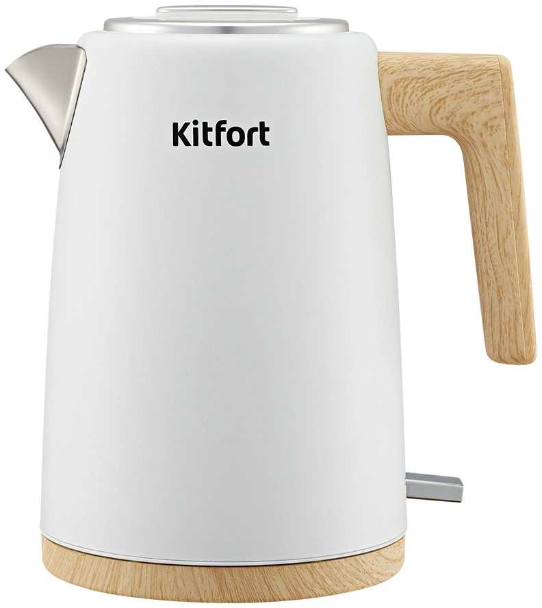 Чайник электрический Kitfort КТ-6794 1.7л. 2200Вт белый/дерево корпус: нерж.сталь/пластик — миниатюра 3
