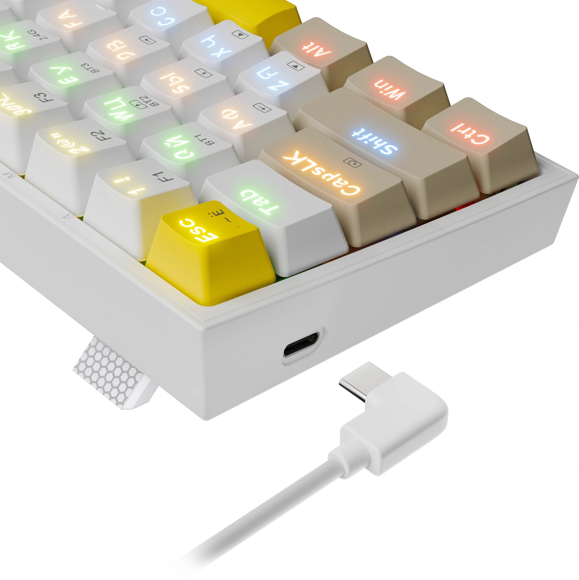 Клавиатура Redragon Fizz Pro механическая белый USB беспроводная BT/Radio for gamer для ноутбука LED (72598) кабель 1.8м — миниатюра 9