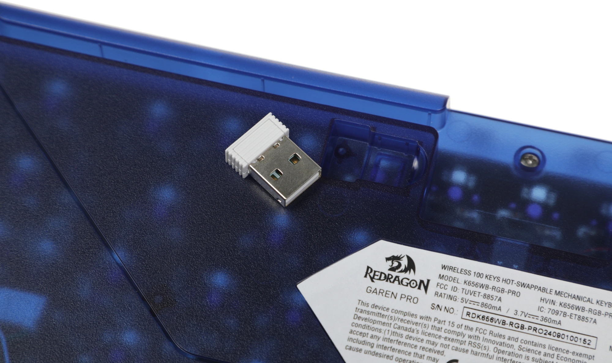 Клавиатура Redragon Garen Pro механическая синий USB беспроводная BT/Radio for gamer LED (71745) кабель 1.5м — миниатюра 14