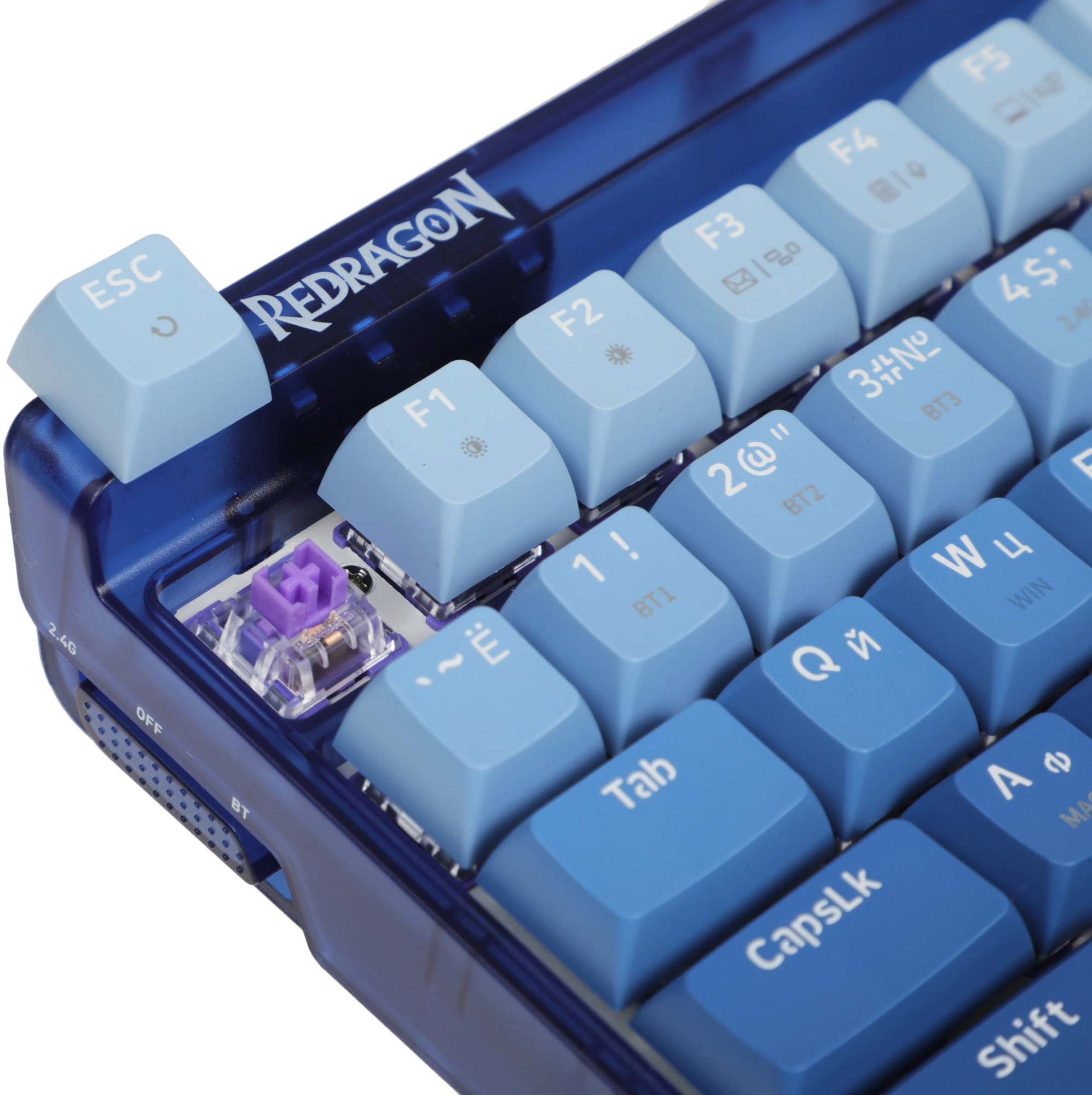 Клавиатура Redragon Garen Pro механическая синий USB беспроводная BT/Radio for gamer LED (71745) кабель 1.5м — миниатюра 27