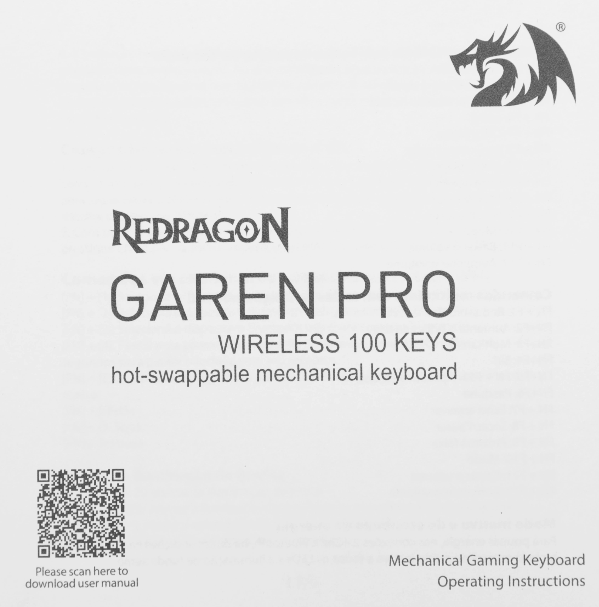 Клавиатура Redragon Garen Pro механическая синий USB беспроводная BT/Radio for gamer LED (71745) кабель 1.5м — миниатюра 22