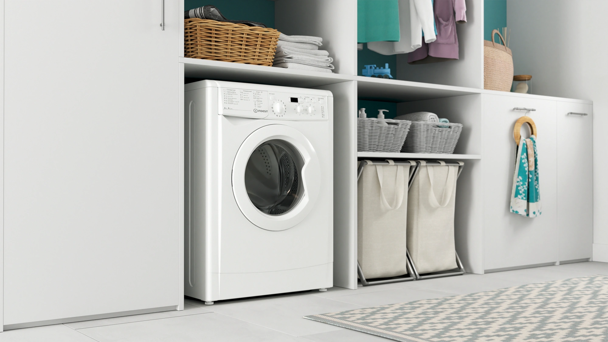 Стиральная машина Indesit EcoTime IWSD 6105 (CIS).L класс: A загр.фронтальная макс.:6кг белый — миниатюра 20