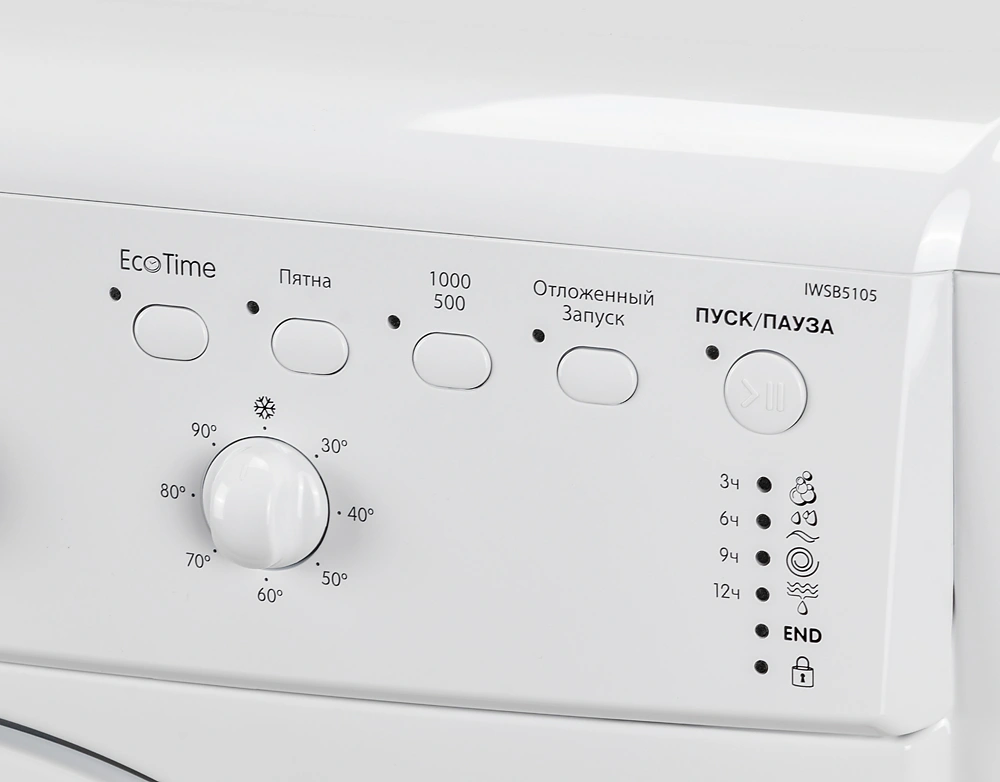 Стиральная машина Indesit EcoTime IWSB 5105 класс: A загр.фронтальная макс.:5кг белый — миниатюра 3