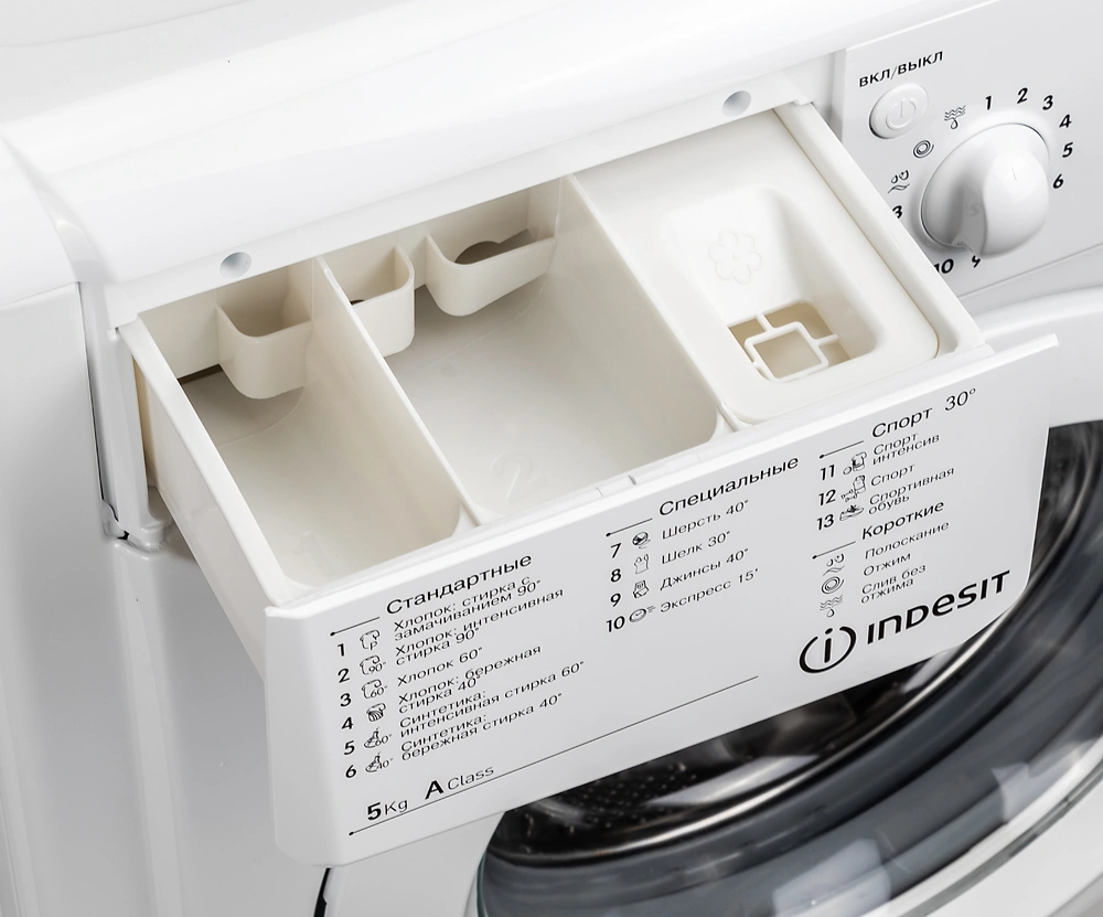 Стиральная машина Indesit EcoTime IWSB 5105 класс: A загр.фронтальная макс.:5кг белый — миниатюра 9