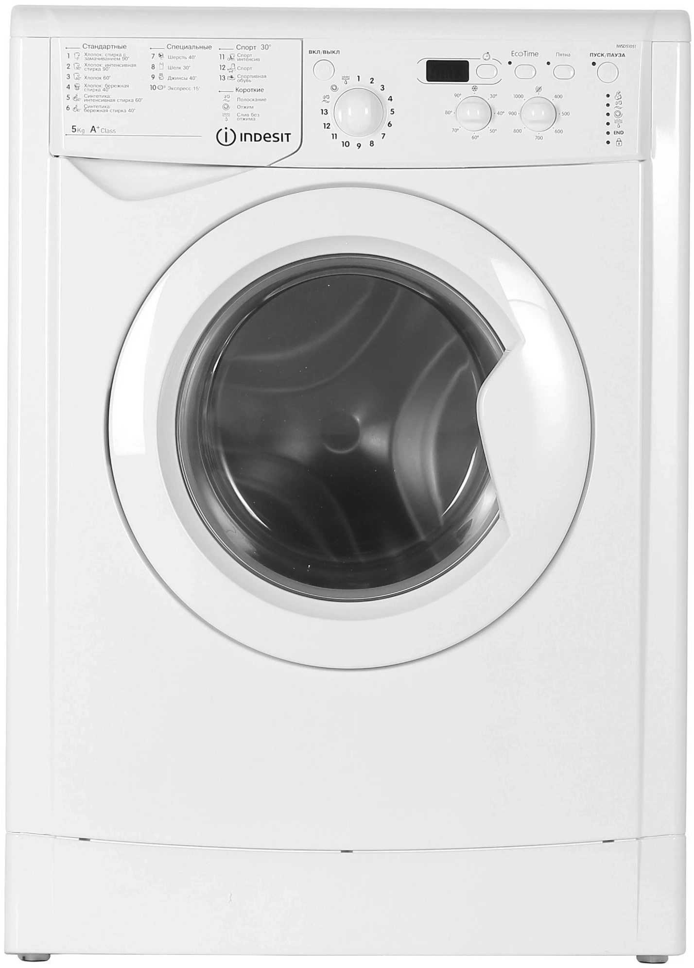 Стиральная машина Indesit IWSD 51051 CIS класс: A загр.фронтальная макс.:5кг белый — фото 1