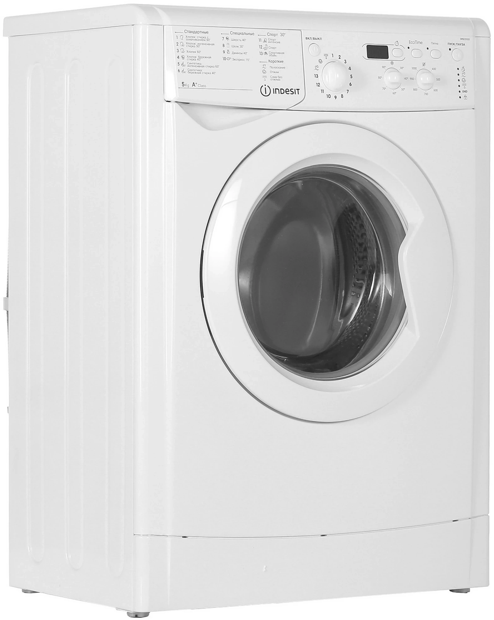 Стиральная машина Indesit IWSD 51051 CIS класс: A загр.фронтальная макс.:5кг белый — миниатюра 2