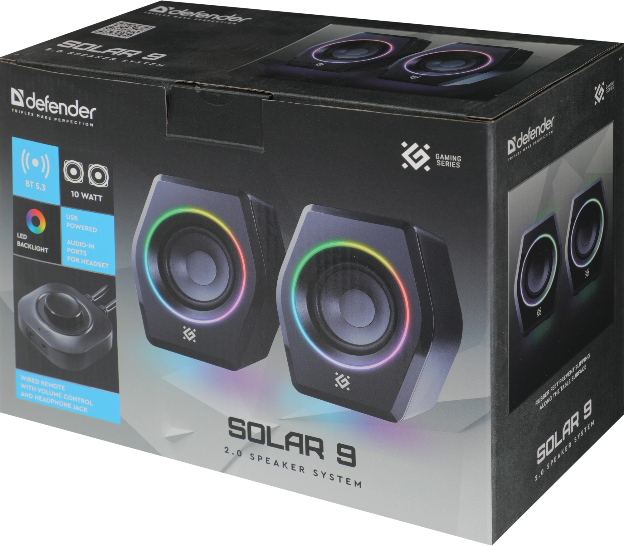 Колонки Defender Solar 9 2.0 черный 10Вт BT — миниатюра 12